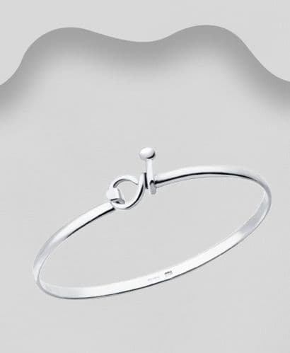 925 Sterling Silver Hand-Crafted Solid Bangle That Opens